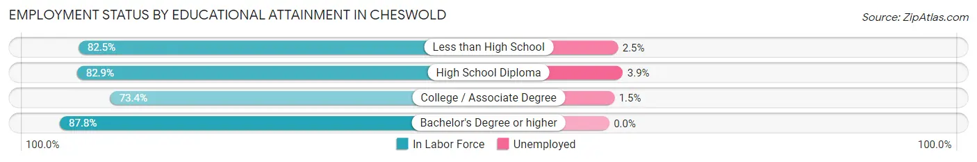 Employment Status by Educational Attainment in Cheswold