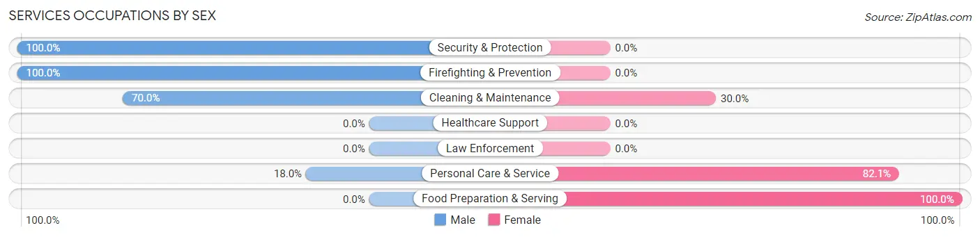 Services Occupations by Sex in Dover Base Housing