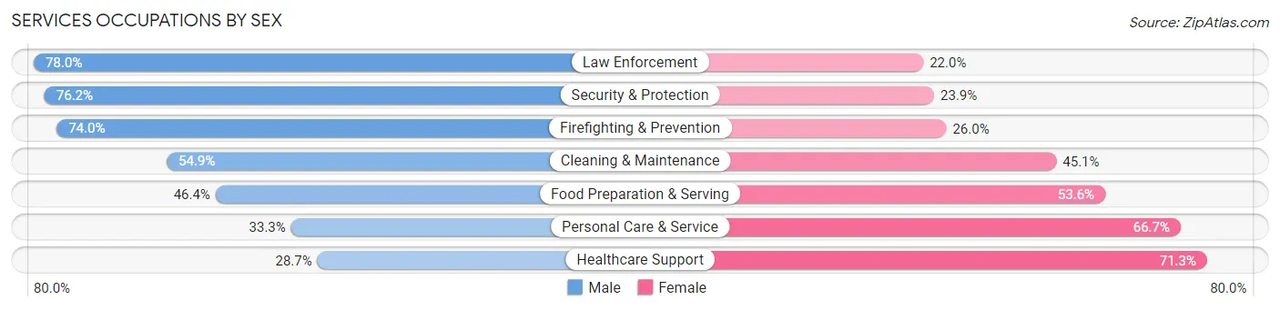 Services Occupations by Sex in Dover