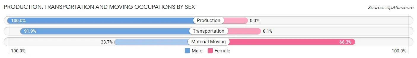 Production, Transportation and Moving Occupations by Sex in Elsmere