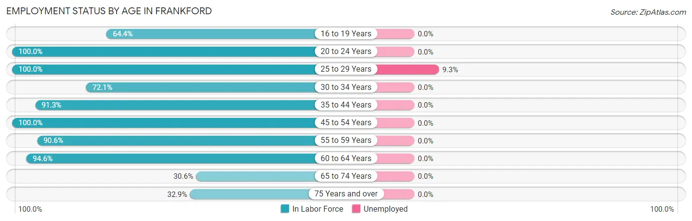Employment Status by Age in Frankford