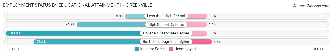 Employment Status by Educational Attainment in Greenville