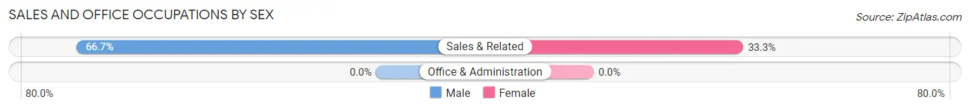 Sales and Office Occupations by Sex in Henlopen Acres