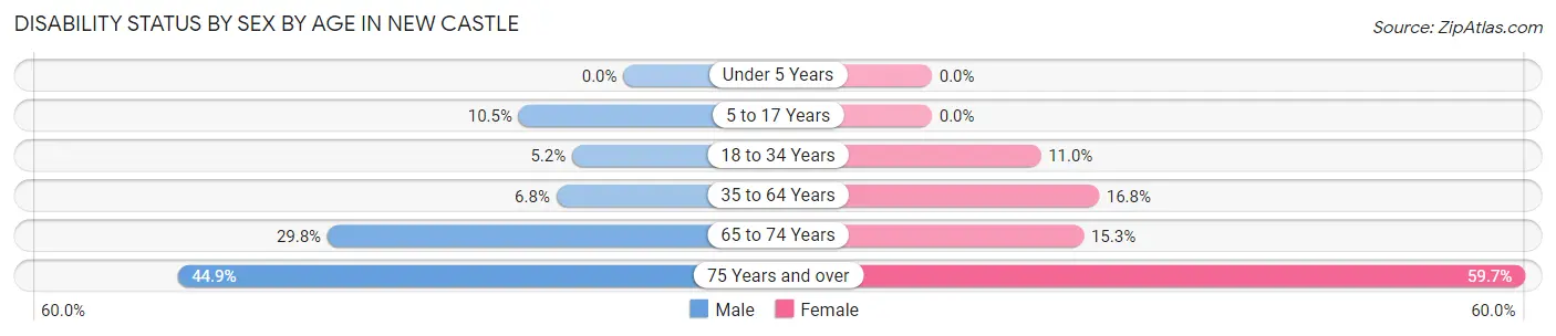 Disability Status by Sex by Age in New Castle