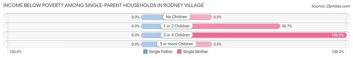 Income Below Poverty Among Single-Parent Households in Rodney Village