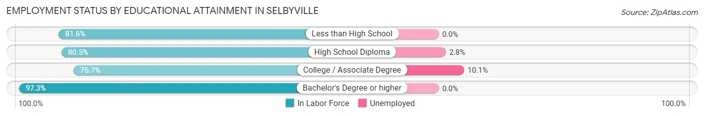 Employment Status by Educational Attainment in Selbyville