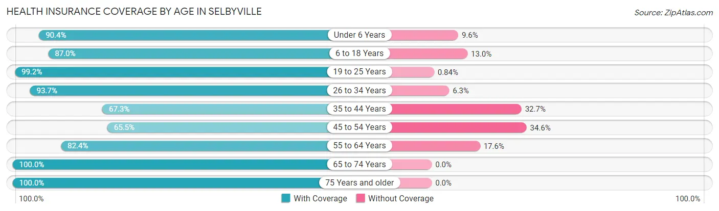 Health Insurance Coverage by Age in Selbyville