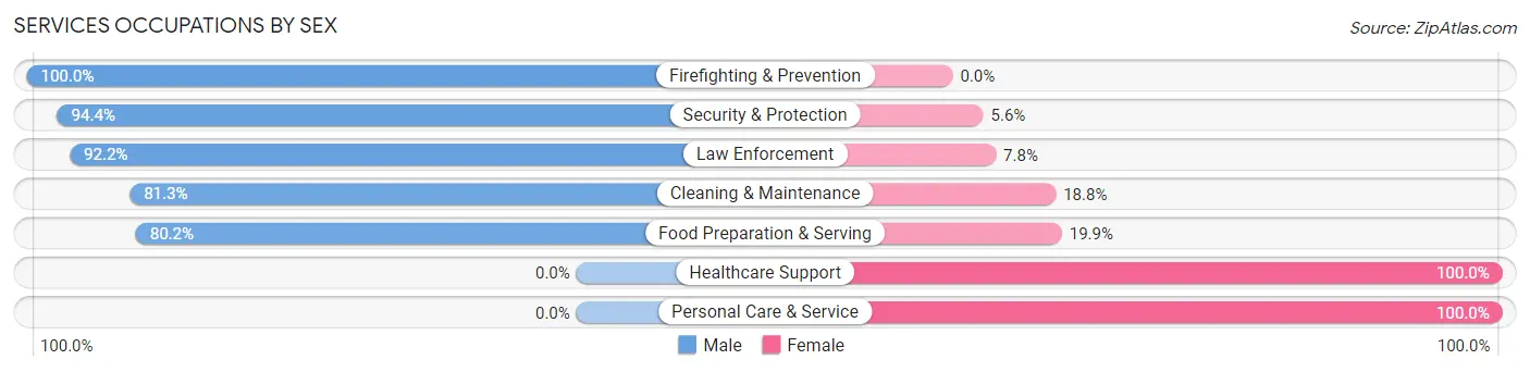 Services Occupations by Sex in Alturas