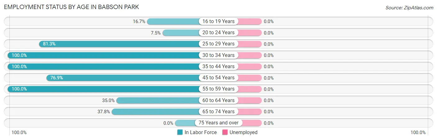 Employment Status by Age in Babson Park