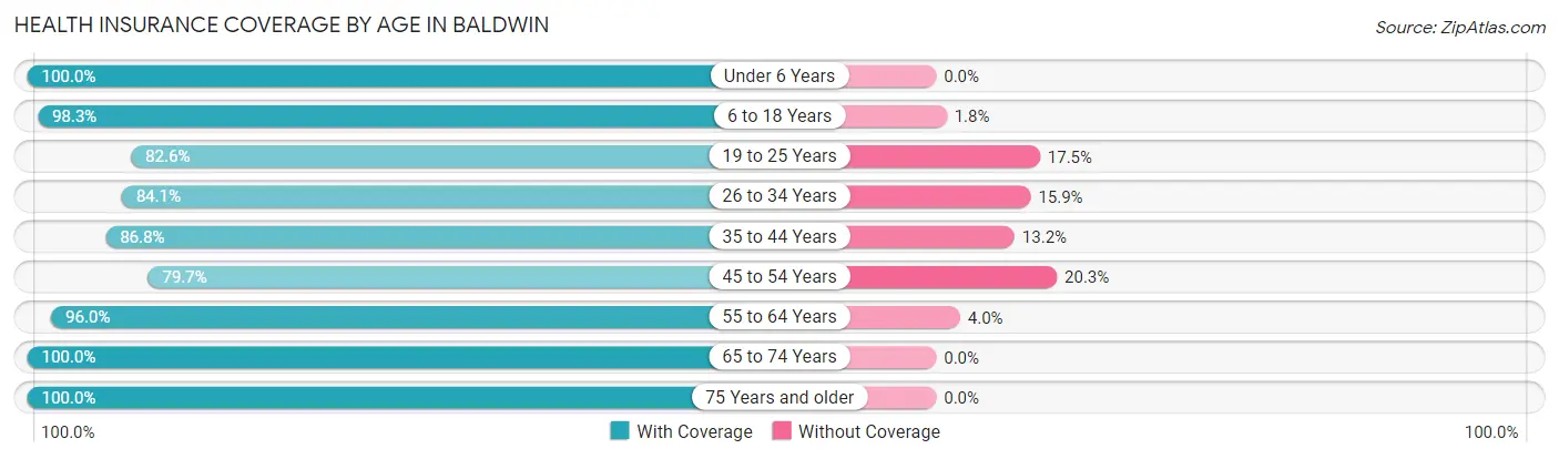 Health Insurance Coverage by Age in Baldwin