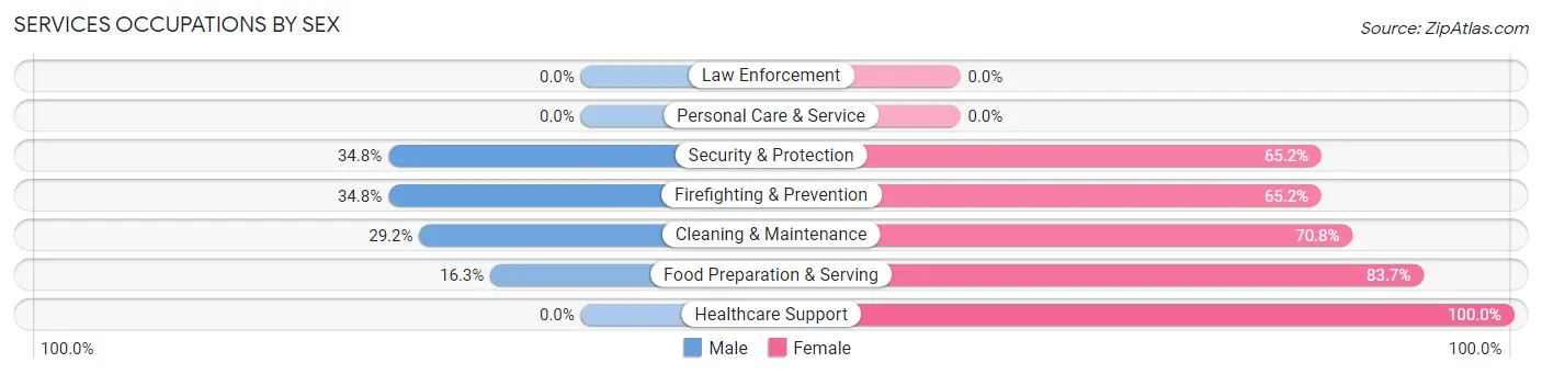 Services Occupations by Sex in Baldwin