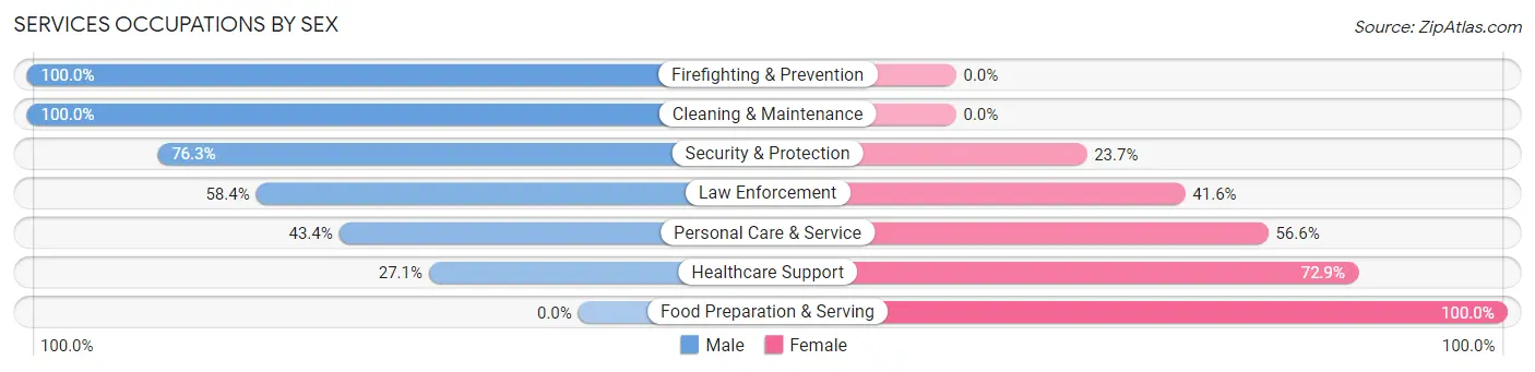 Services Occupations by Sex in Balm