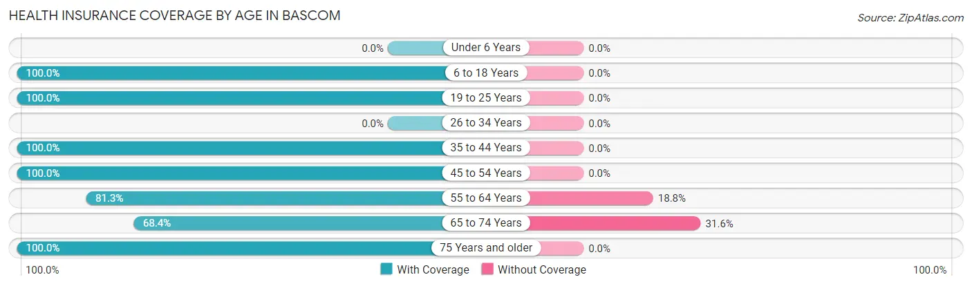 Health Insurance Coverage by Age in Bascom