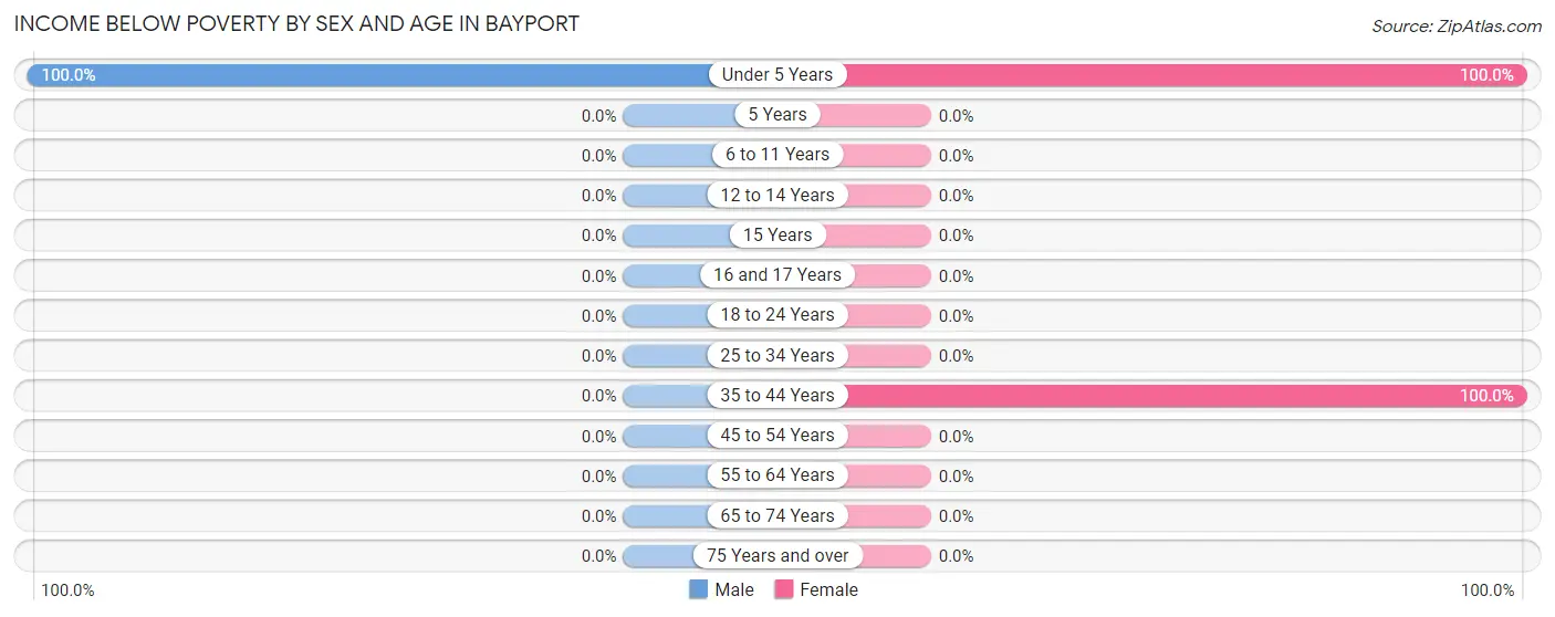 Income Below Poverty by Sex and Age in Bayport