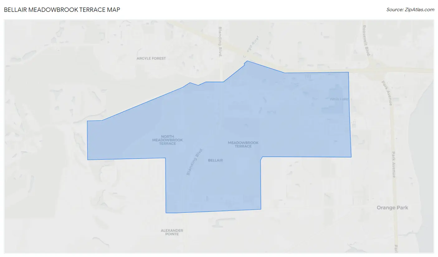 Bellair Meadowbrook Terrace Map