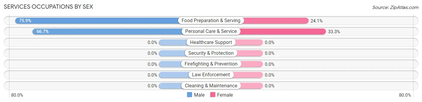 Services Occupations by Sex in Berkshire Lakes