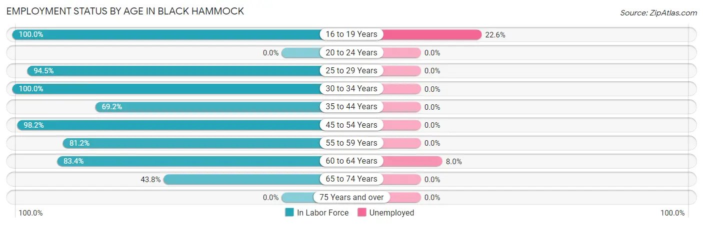 Employment Status by Age in Black Hammock