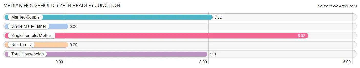 Median Household Size in Bradley Junction