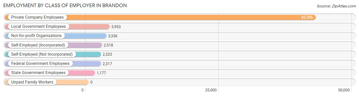 Employment by Class of Employer in Brandon