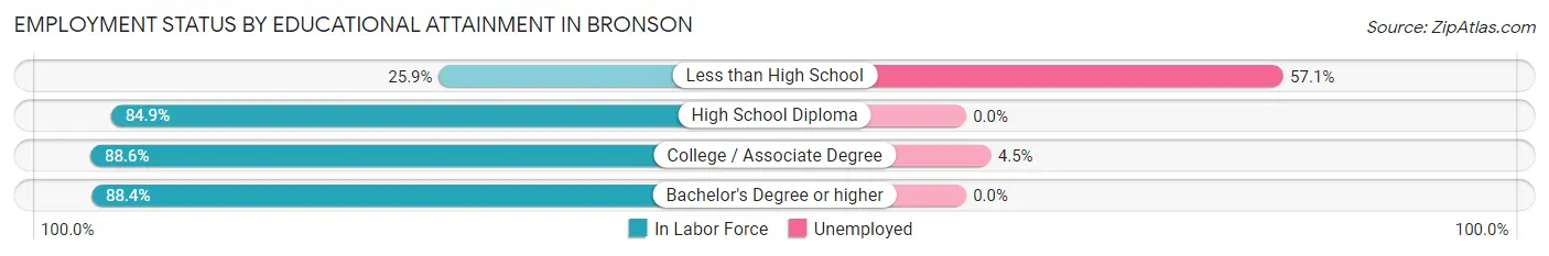 Employment Status by Educational Attainment in Bronson
