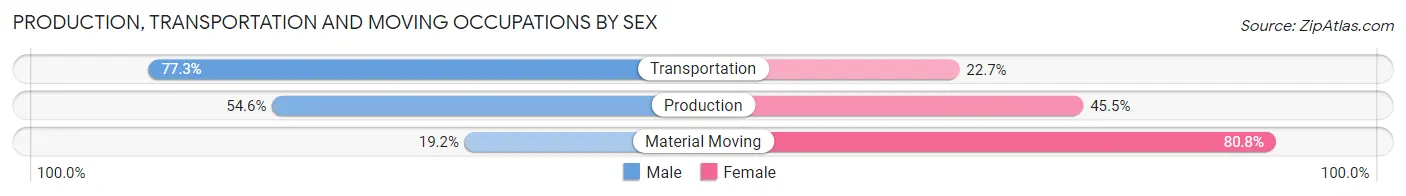 Production, Transportation and Moving Occupations by Sex in Bronson