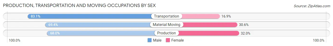 Production, Transportation and Moving Occupations by Sex in Buenaventura Lakes