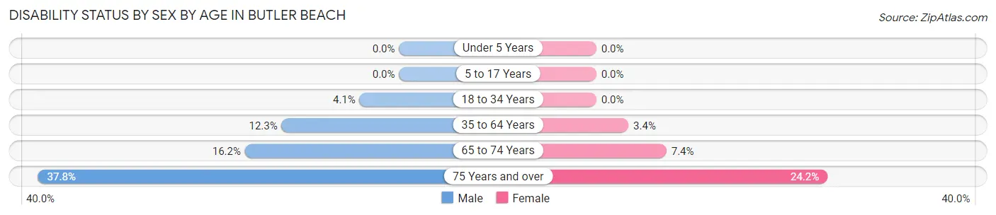 Disability Status by Sex by Age in Butler Beach
