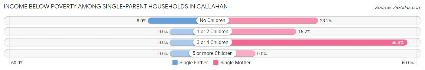 Income Below Poverty Among Single-Parent Households in Callahan