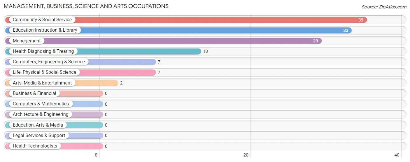 Management, Business, Science and Arts Occupations in Center Hill