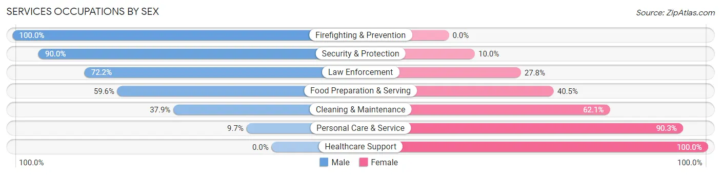 Services Occupations by Sex in Cheval