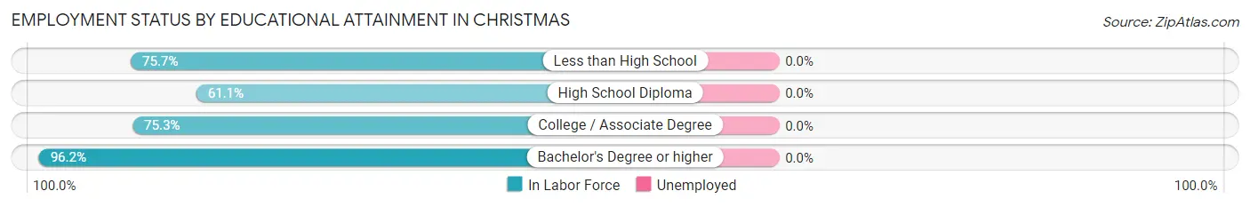 Employment Status by Educational Attainment in Christmas
