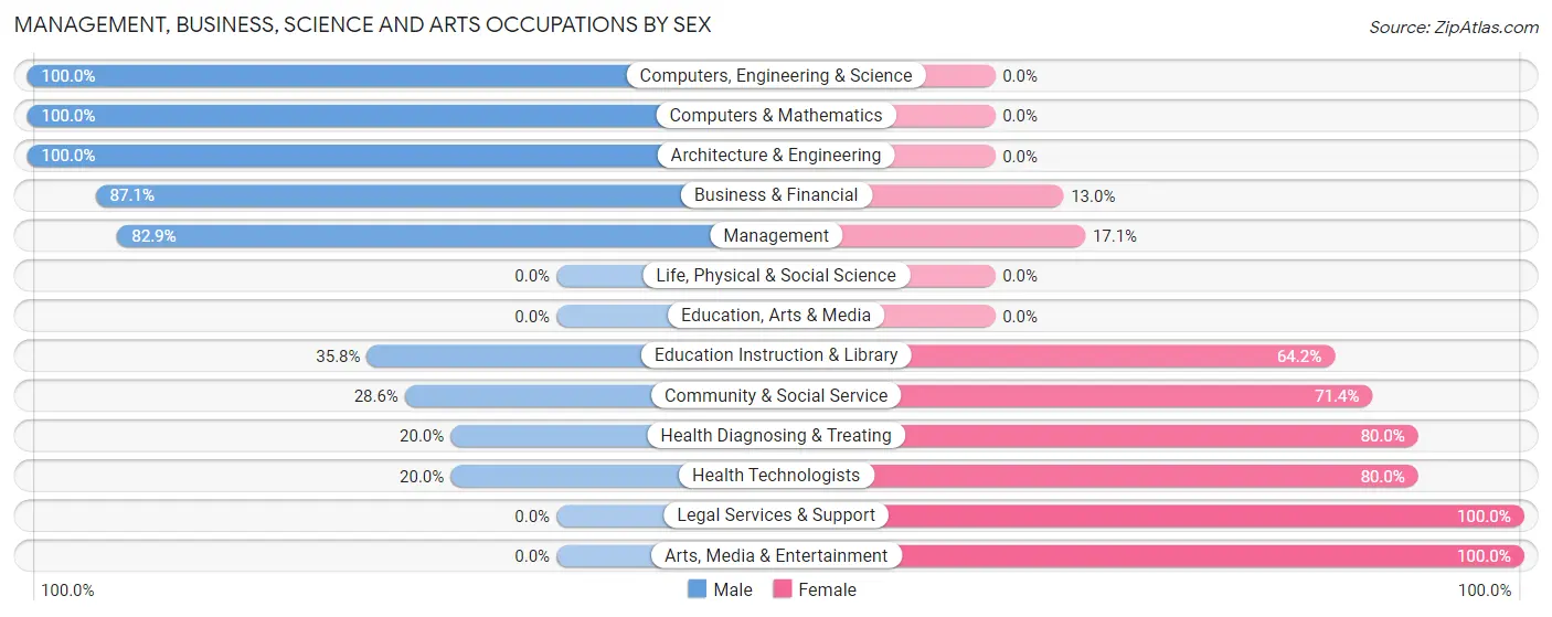 Management, Business, Science and Arts Occupations by Sex in Connerton