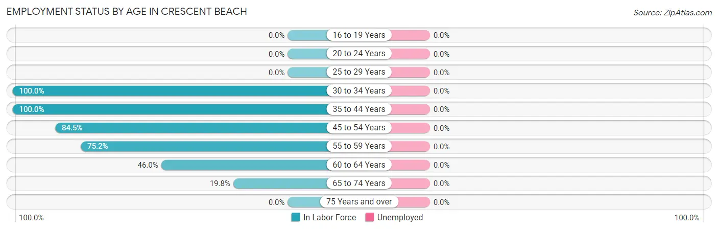 Employment Status by Age in Crescent Beach