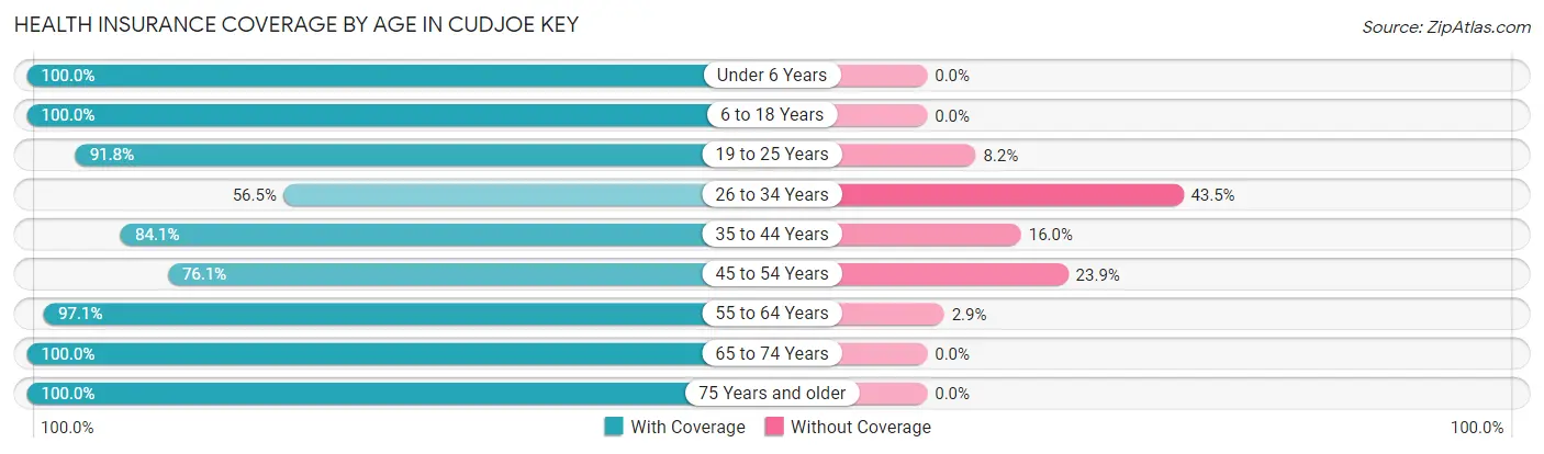 Health Insurance Coverage by Age in Cudjoe Key