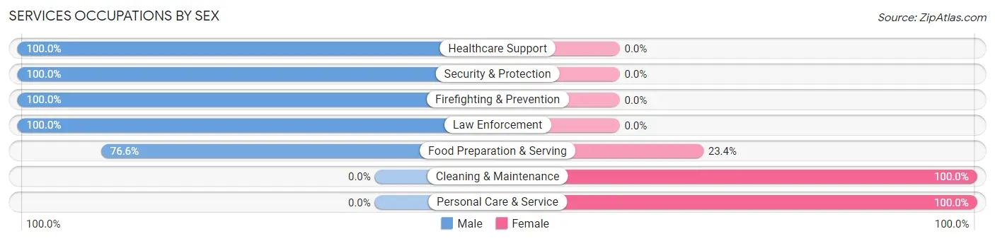 Services Occupations by Sex in Cudjoe Key