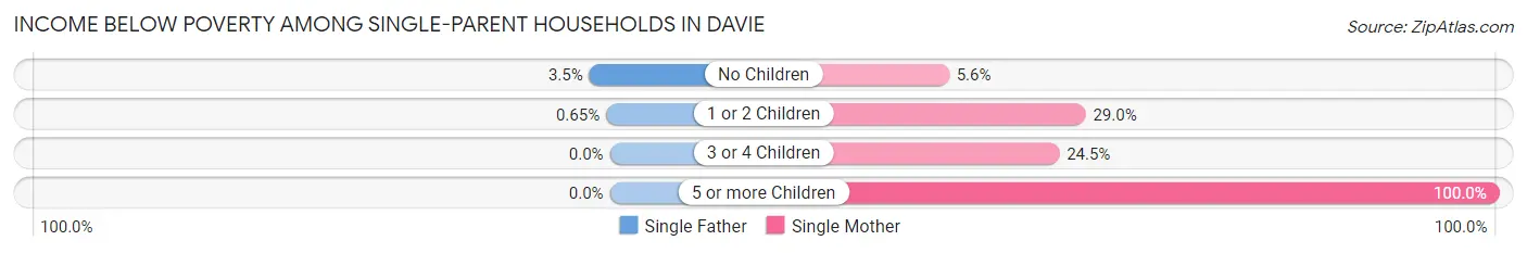 Income Below Poverty Among Single-Parent Households in Davie