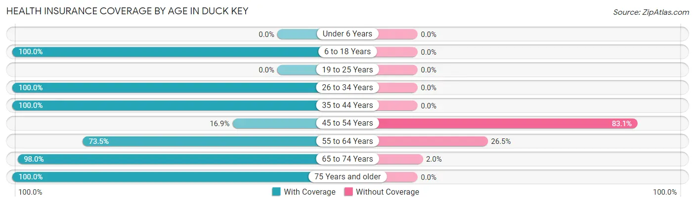 Health Insurance Coverage by Age in Duck Key