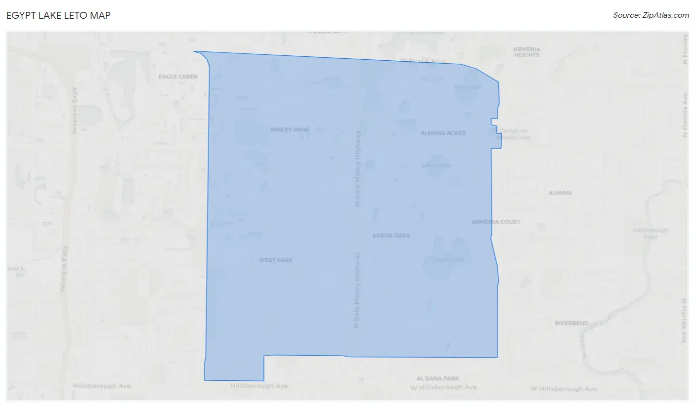 Egypt Lake Leto Map