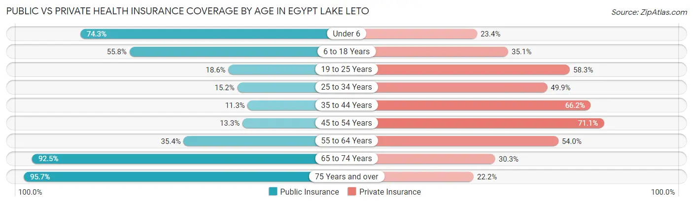 Public vs Private Health Insurance Coverage by Age in Egypt Lake Leto
