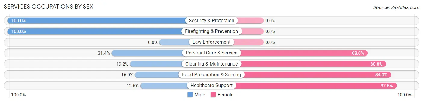 Services Occupations by Sex in Fern Park