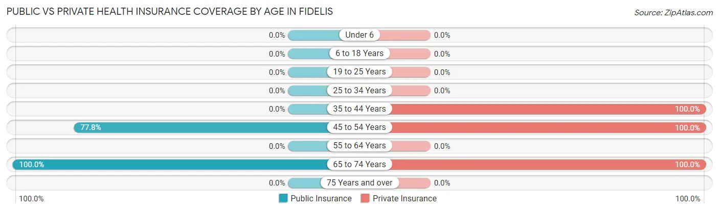 Public vs Private Health Insurance Coverage by Age in Fidelis