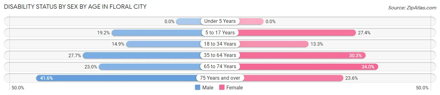 Disability Status by Sex by Age in Floral City