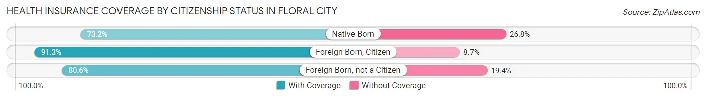 Health Insurance Coverage by Citizenship Status in Floral City