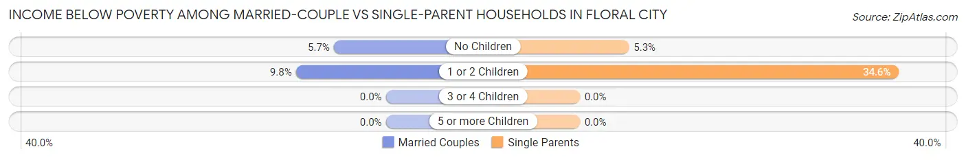 Income Below Poverty Among Married-Couple vs Single-Parent Households in Floral City