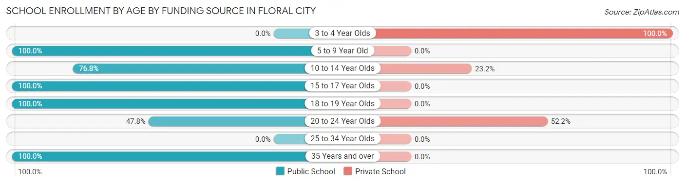 School Enrollment by Age by Funding Source in Floral City