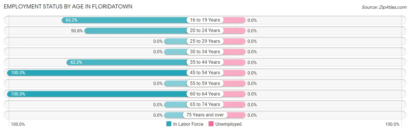 Employment Status by Age in Floridatown