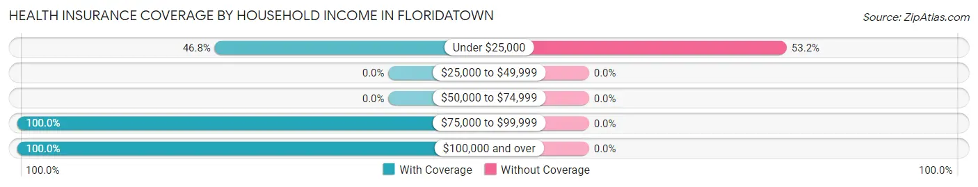 Health Insurance Coverage by Household Income in Floridatown