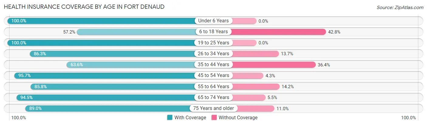 Health Insurance Coverage by Age in Fort Denaud