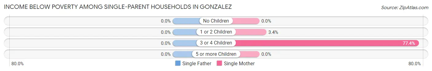 Income Below Poverty Among Single-Parent Households in Gonzalez