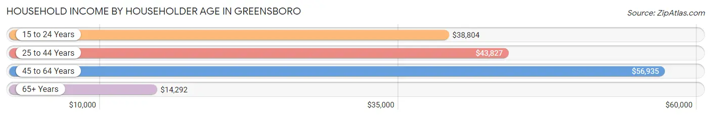 Household Income by Householder Age in Greensboro